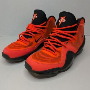 Nike Air Penny 5 Orange Black High Top Basketball Athletic Sneakers Mens Size 10
